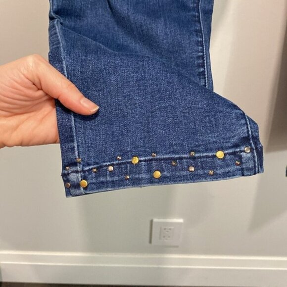 Laura Blue Crop Studded Ankle Jeans size 14 - Picture 7 of 13